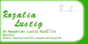 rozalia lustig business card